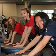 youth on bosu balls