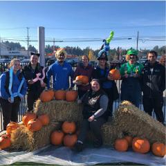 Staff at mini pumpkin patch
